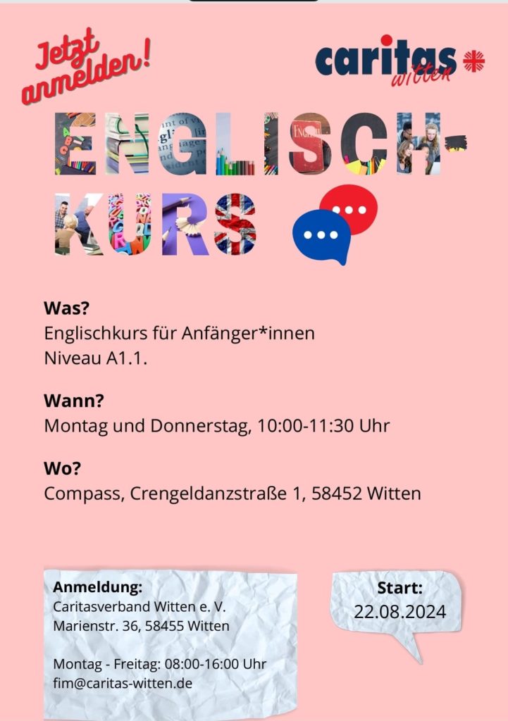 Ankündigung Englischkurs