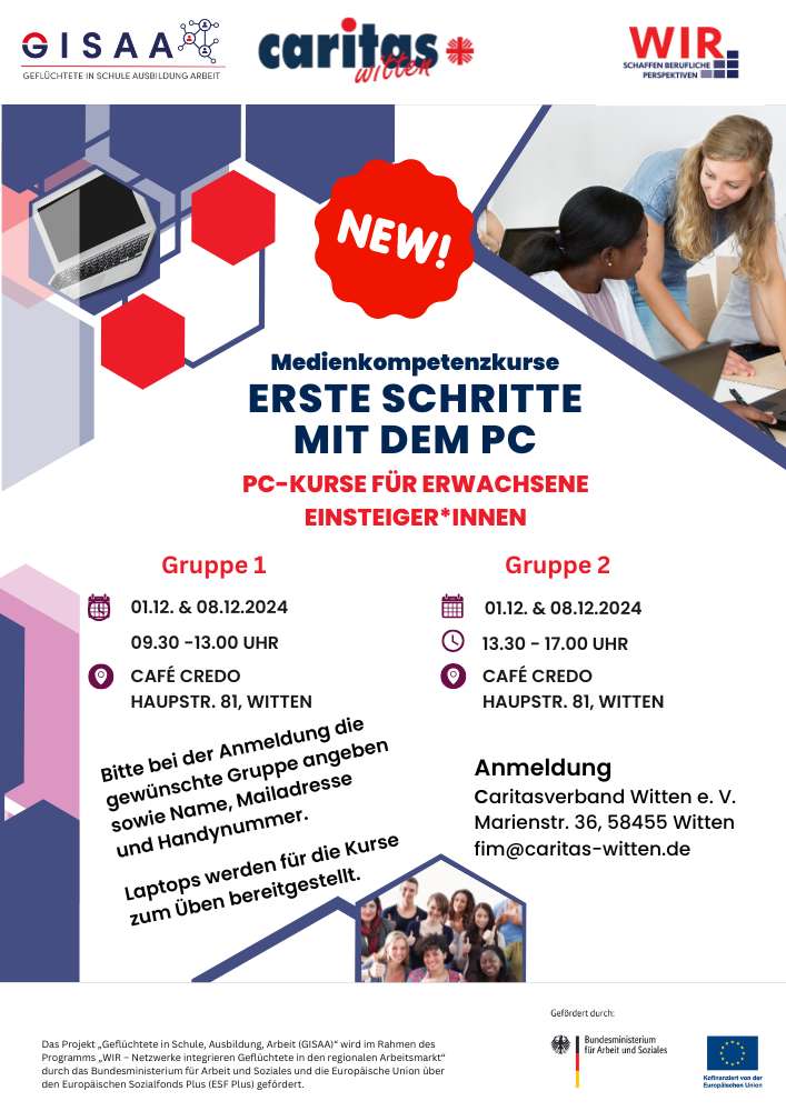 Ankündig Erste Schritte mit dem PC